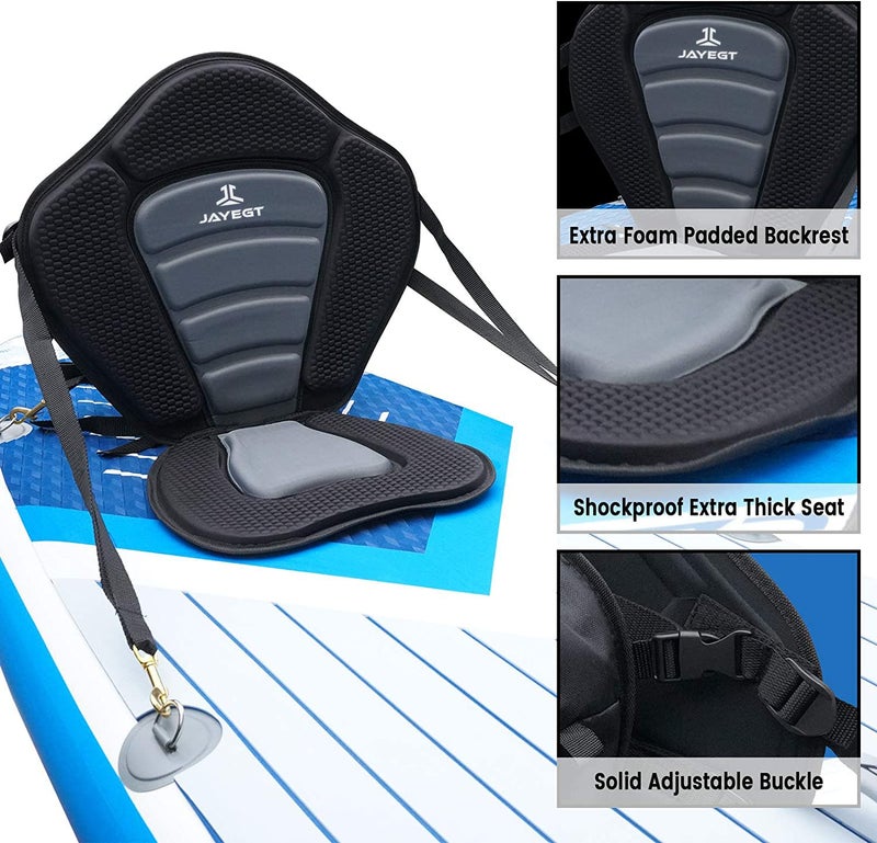 JAYEGT Kayak Seat Padded Deluxe High Back Canoe Seat with Back Support Adjustable Fishing Seat for Universal Sit with Detachable Kayak Backrest - Image 4